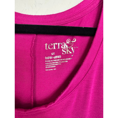 Terra & Sky Pink Tank Top Women's 1X