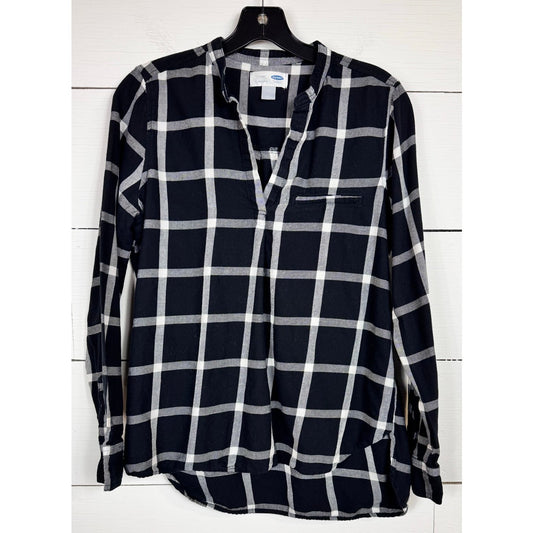 Old Navy Long Sleeve Plaid Blouse Women's Size Medium