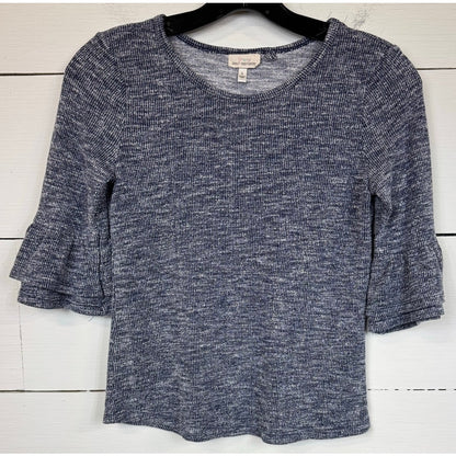 Self Esteem Blue 3/4 Sleeve Knit Blouse Girl's Size Large