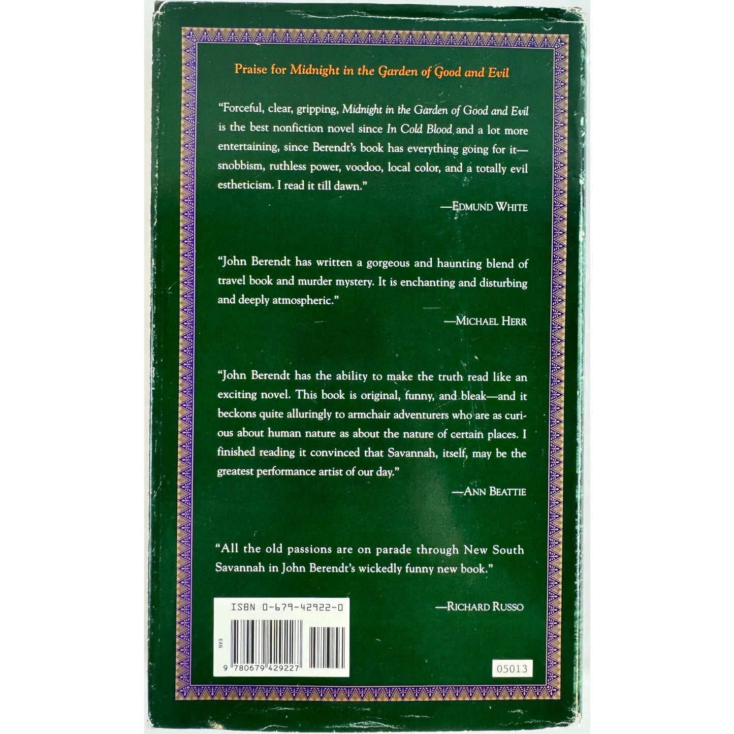 Midnight in the Garden of Good and Evil by John Berendt (Hardcover)