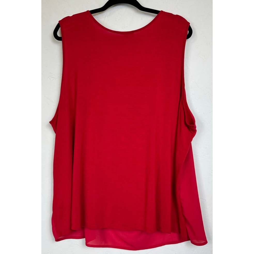 East Adeline Red Sleeveless Blouse Women's 4X