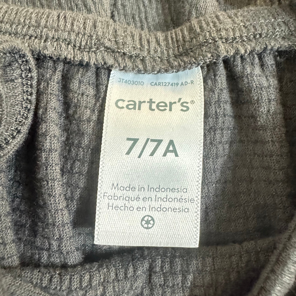 Carter's Girls' Gray Drop-Waist Tiered Dress Size 7 - Image 3