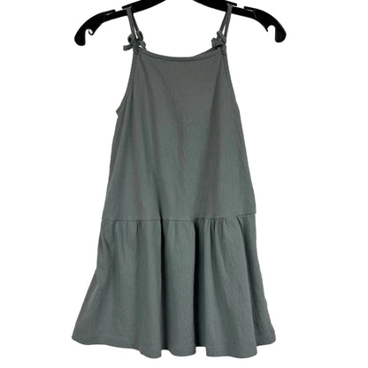Carter's Girls' Sage Green Drop-Waist Tiered Dress Size 8 - Image 1