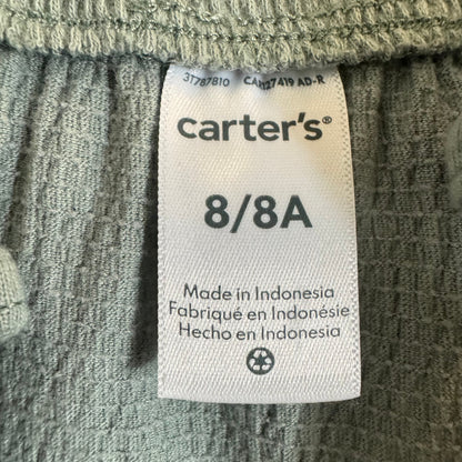 Carter's Girls' Sage Green Drop-Waist Tiered Dress Size 8 - Image 3
