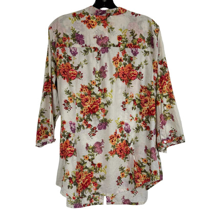 Cato Woman 18/20W Floral Button Down Long Sleeve Blouse Multicolor - Image 2