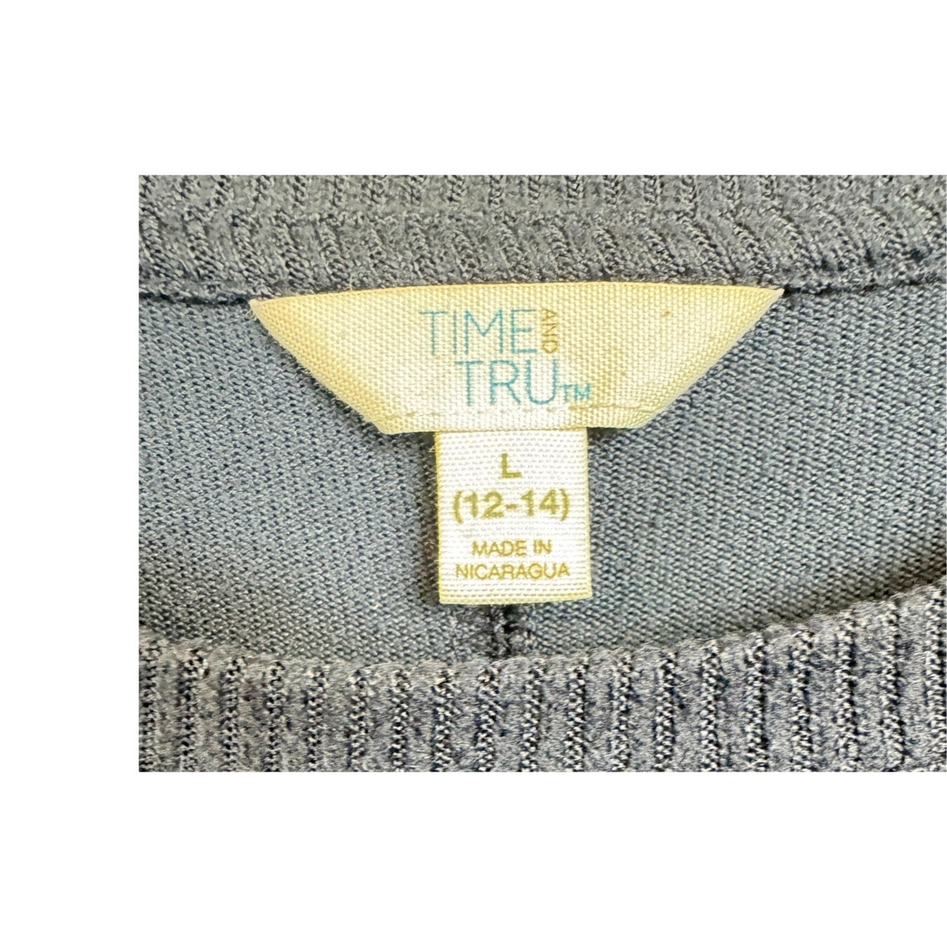 Time And Tru Blue Long Sleeve Sweater Women's Large