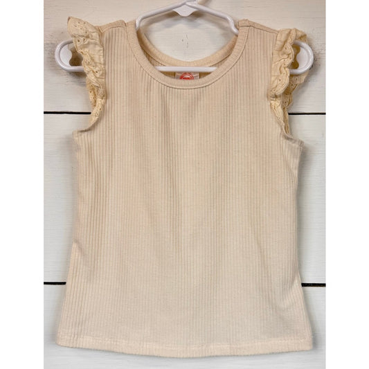 Wonder Nation Cream Sleeveless Blouse Girl's Size 3t
