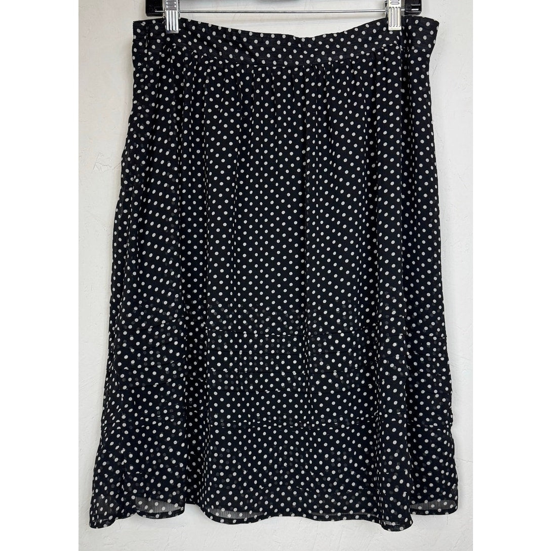 Peter Nygard Black & White Midi Skirt Women's 14 Petite