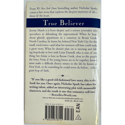 True Believer by Nicholas Sparks (Paperback)