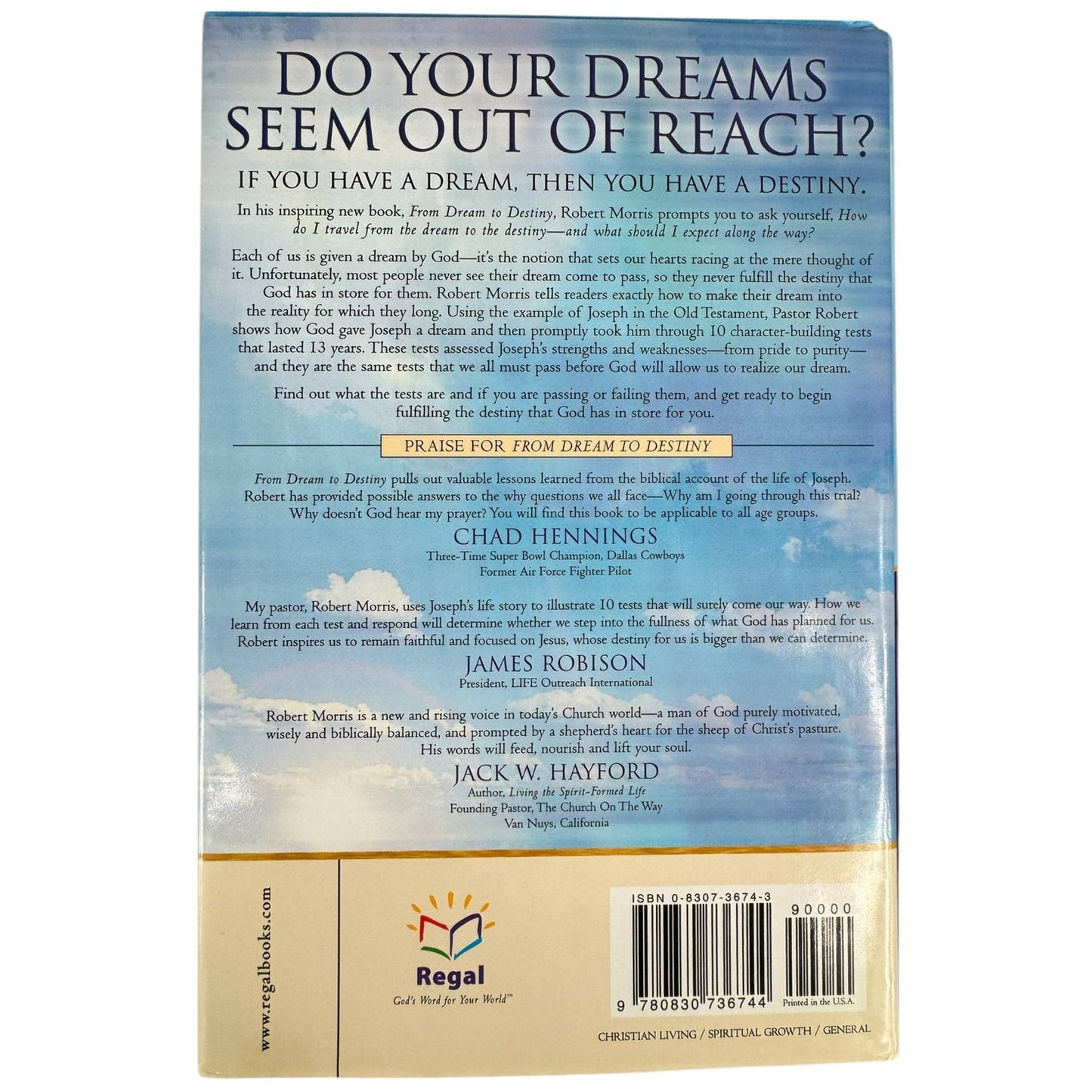 From Dream to Destiny by Robert Morris (Hardcover)