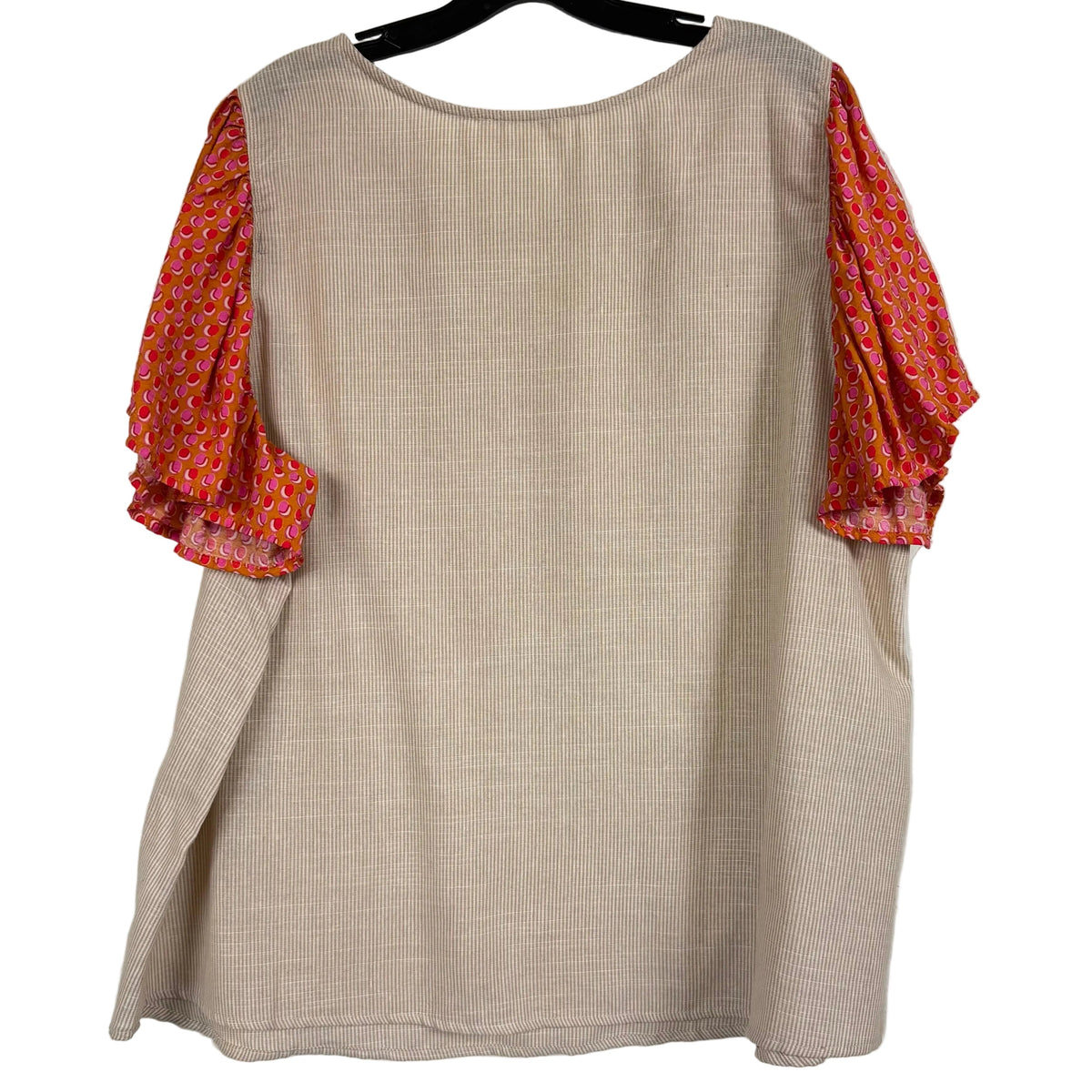 Ces Femme Oatmeal Floral Sleeve Top 2XL - Image 2