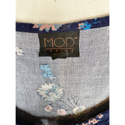 Mod Lusive Short Sleeve Blouse Women's Size Large