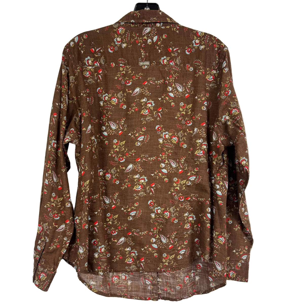 Columbia Women's 1X Brown Floral Print Snap Up Shirt - Image 2