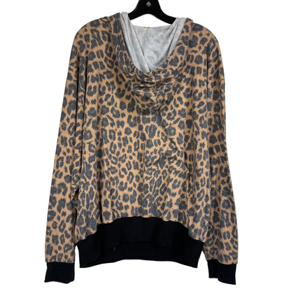 Crazy Train Leopard Print Hoodie Turquoise 2XL - Image 2