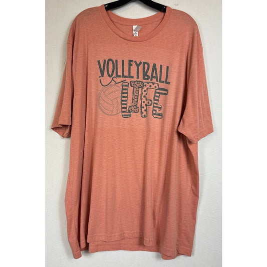 Canvas Orange Short Sleeve T-shirt Women's 4XL