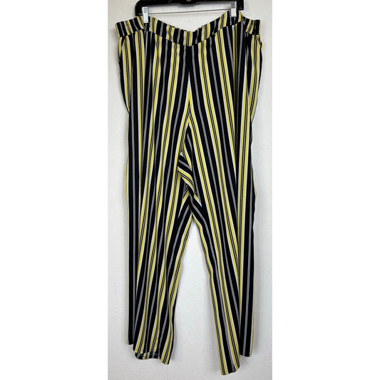 Cato Black & Yellow Wide Leg Pants Women's 26/28W