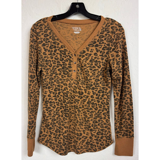 Time And Tru Brown Long Sleeve Shirt Women's Small