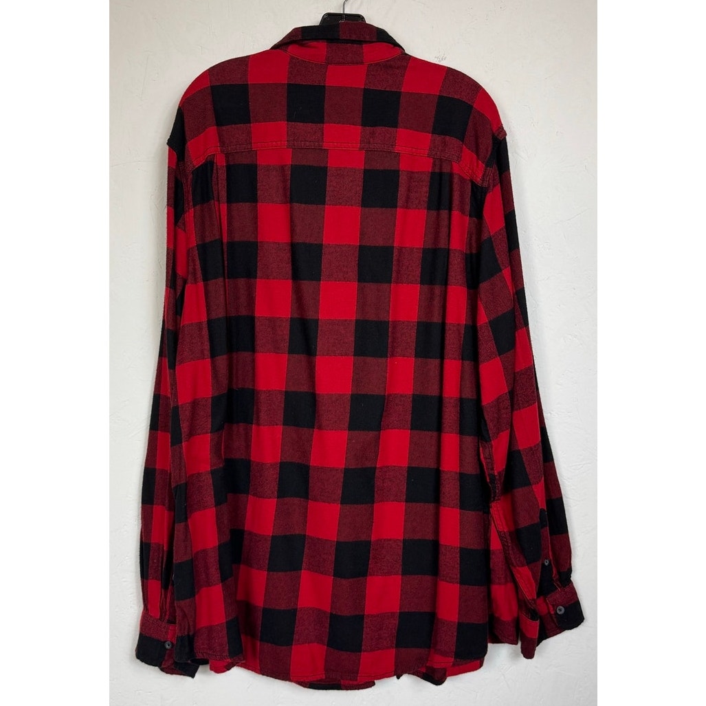 George Red Long Sleeve Flannel Shirt Men's 3XL