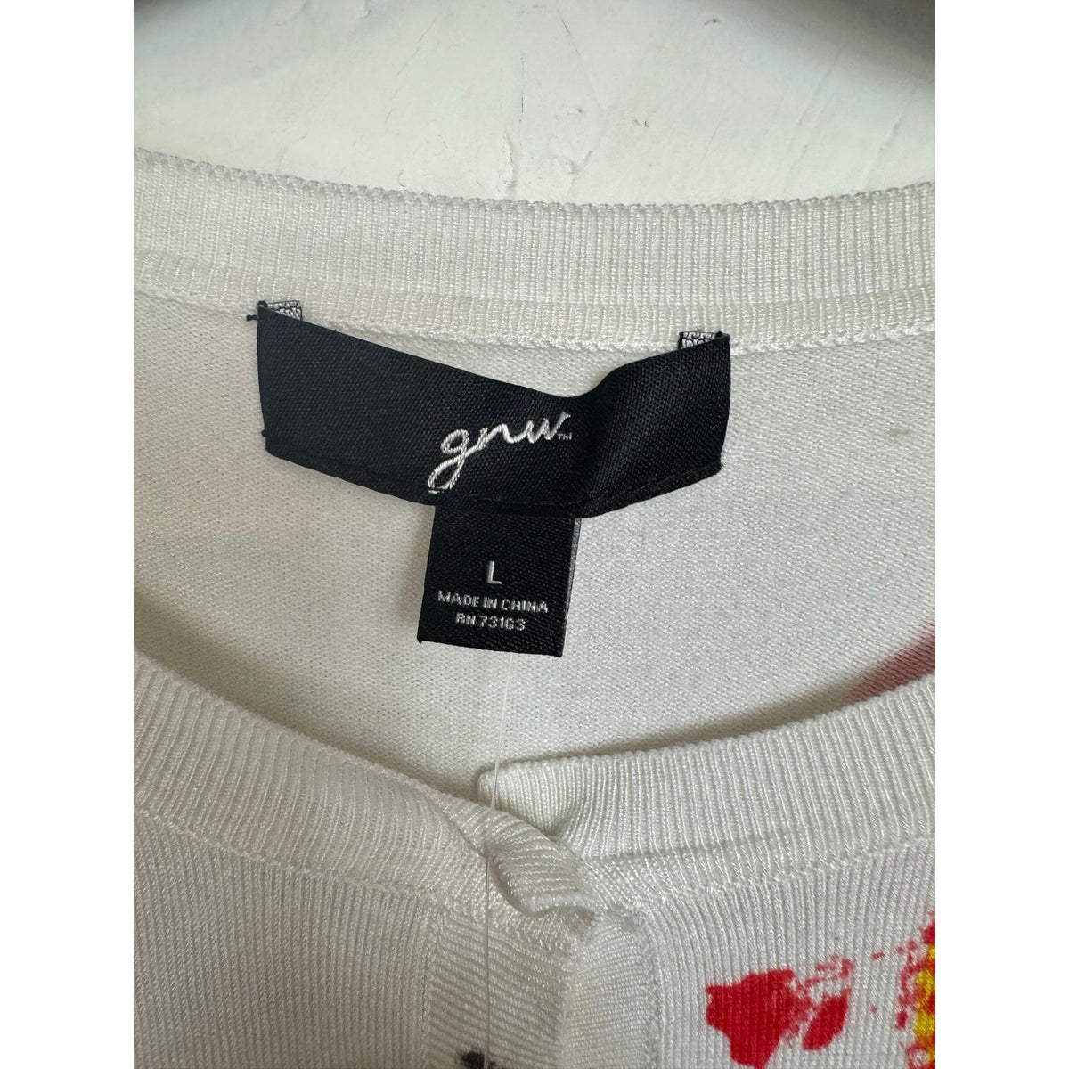 GNW White 3/4 Sleeve Cardigan Women's Large
