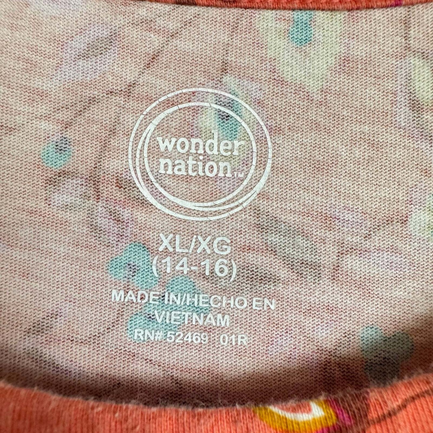 Wonder Nation Coral Short Sleeve Knee-Length Dress Girl's Size XL