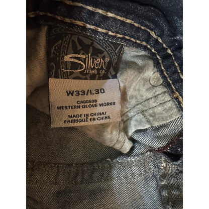 Silver Blue Straight Cut Jeans Men's Size 33x30