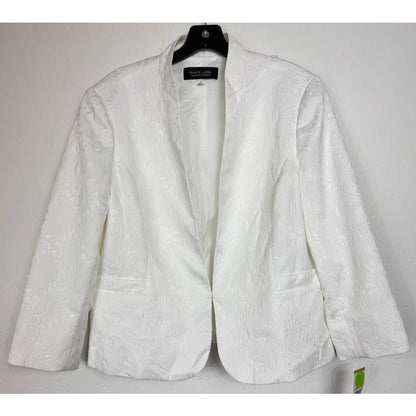 Black Label by Evan Picone White Long Sleeve Dress Jacket Women's 14