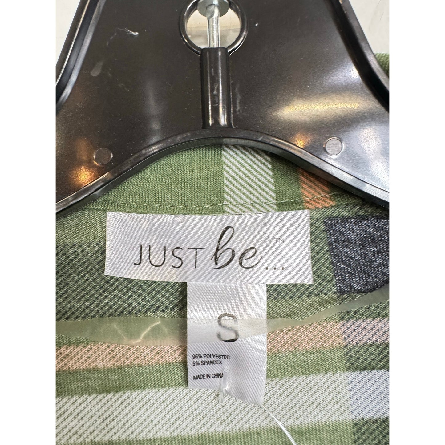 Just Be ... Green Long Sleeve Button Up Blouse Women's Small