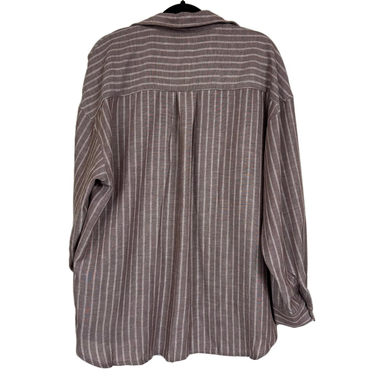 Dazy Women's Brown White Striped Button Up Shirt XL - Image 2