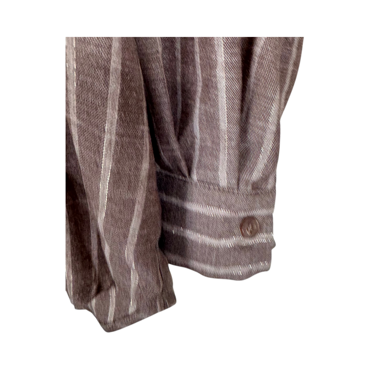 Dazy Women's Brown White Striped Button Up Shirt XL - Image 3