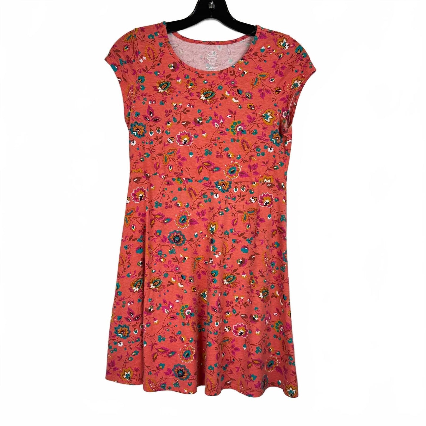 Wonder Nation Coral Short Sleeve Knee-Length Dress Girl's Size XL