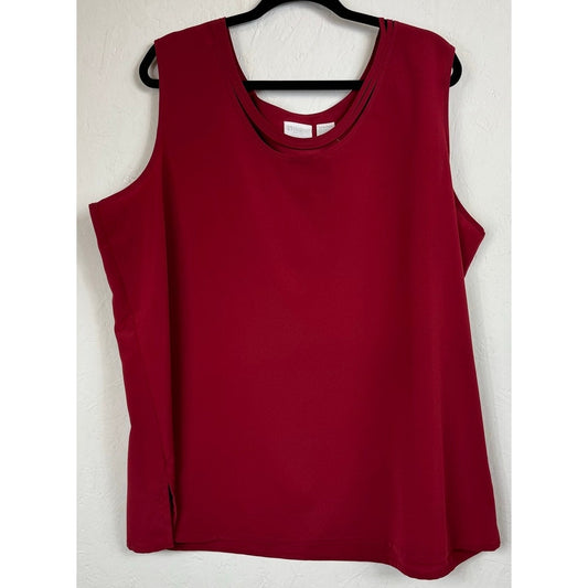 Studio C Red Sleeveless Blouse Women's 22/24W