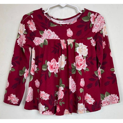 Garanimals Red Floral Long Sleeve Blouse Girl's 3t