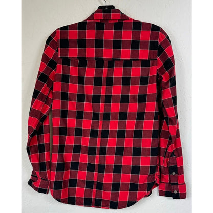 So Red Black Long Sleeve Button Up Shirt Women's Small