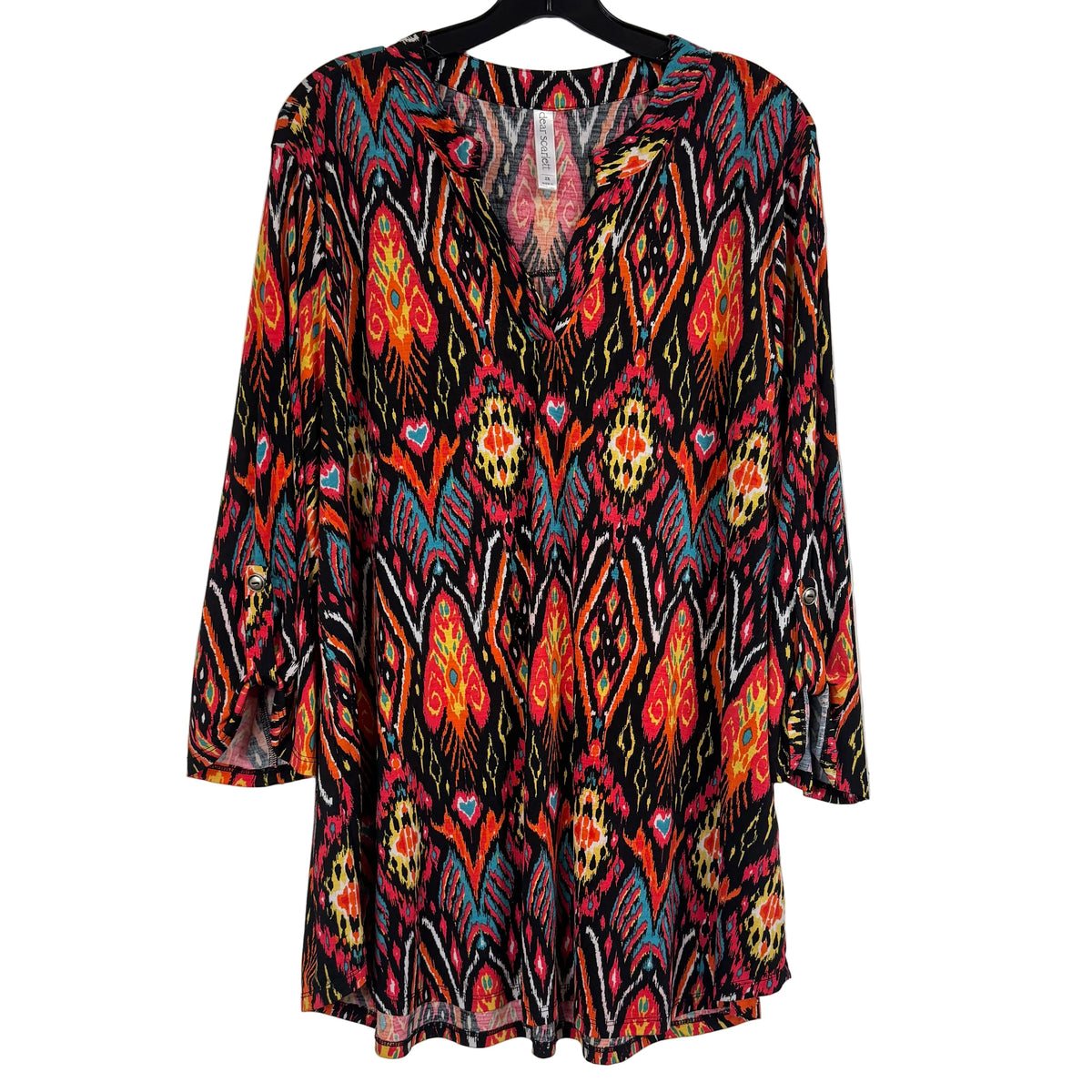 Dear Scarlett Lizzy Bell Sleeve Top Multicolor Tunic 2X - Image 1