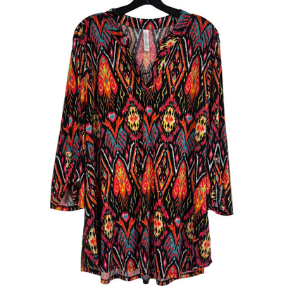 Dear Scarlett Lizzy Bell Sleeve Top Multicolor Tunic 2X - Image 1