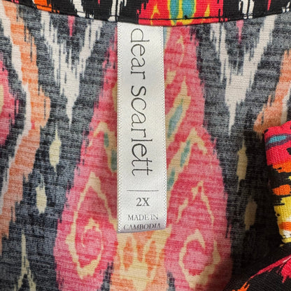 Dear Scarlett Lizzy Bell Sleeve Top Multicolor Tunic 2X - Image 3