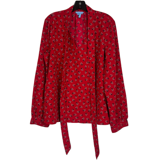Draper James Women's Tie Neck Blouse Floral Red XL - Image 1