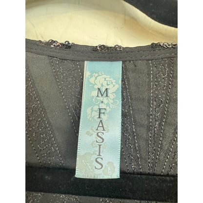 M. Fasis Black Short Sleeve Cardigan Women's 30/32