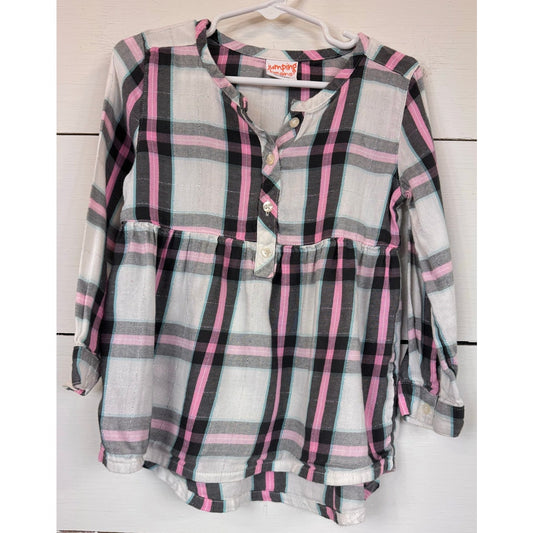 Jumping Beans Plaid Long Sleeve Shirt Girl's Size 4t