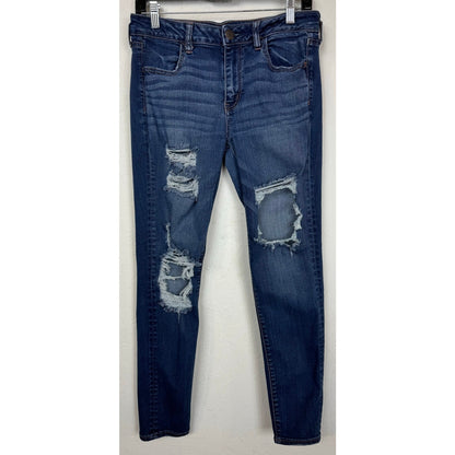 American Eagle Outfitters Blue Super Stretch Jeans Women's 10 Short