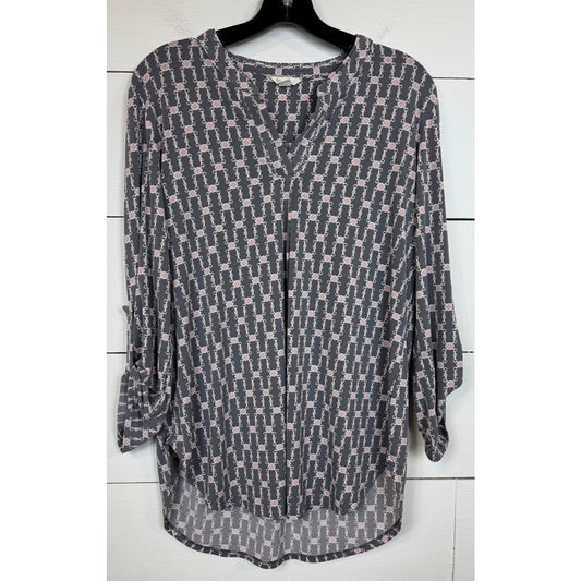 Cato Gray 3/4 Sleeve Blouse Women's Size Medium