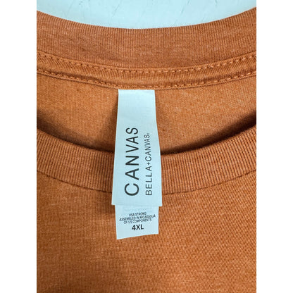 Canvas Orange Short Sleeve T-shirt Women's 4XL
