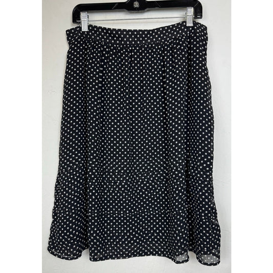 Peter Nygard Black & White Midi Skirt Women's 14 Petite