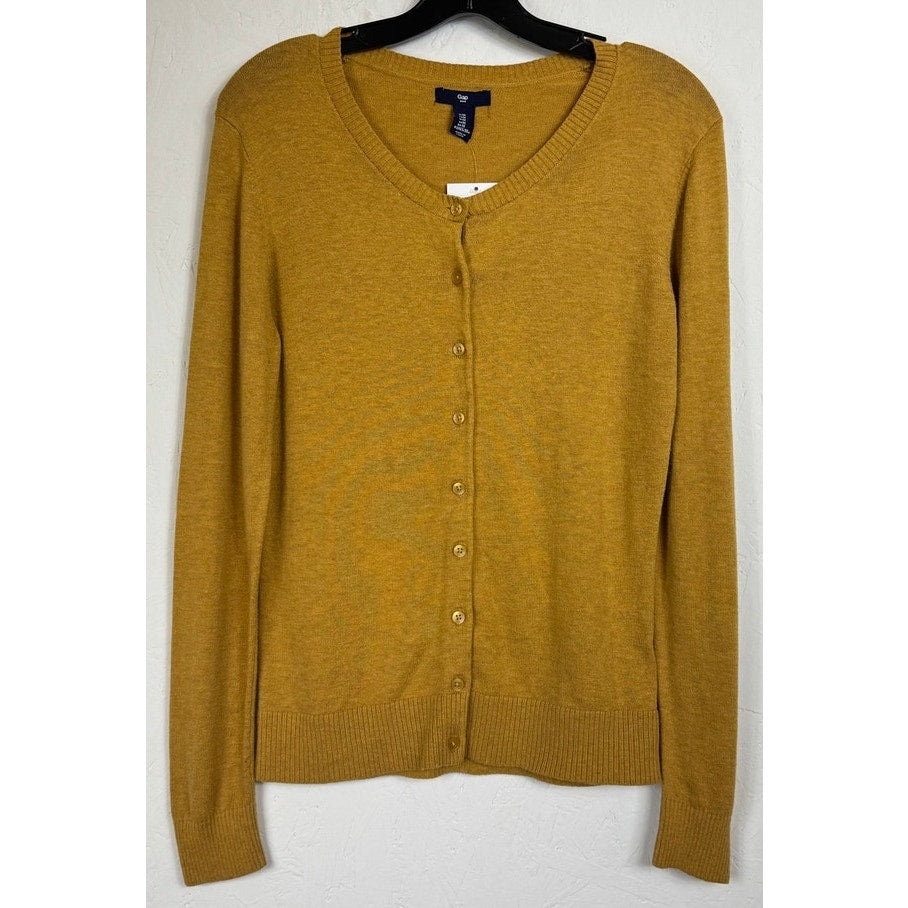 Gap Yellow Long Sleeve Button Up Cardigan Women's Medium