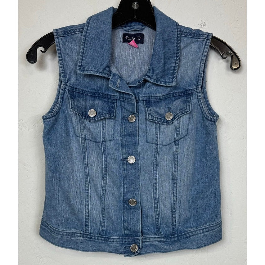 The Children's Place Blue Denim Vest Girl's Large Size 10/12