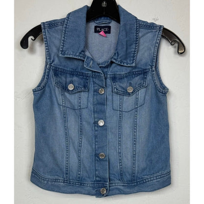 The Children's Place Blue Denim Vest Girl's Large Size 10/12