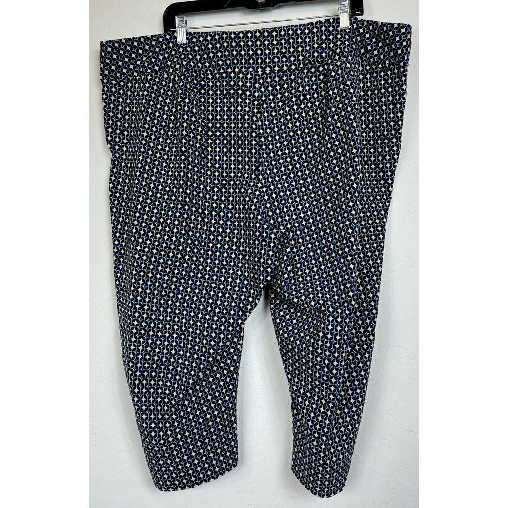 Molly Isadora Black & Blue Capri Pants Women's 28