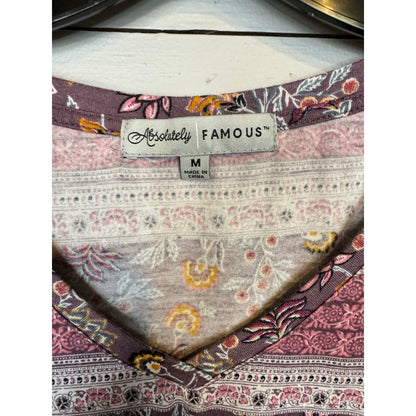 Absolutely Famous 3/4 Sleeve Top Women's Size Medium