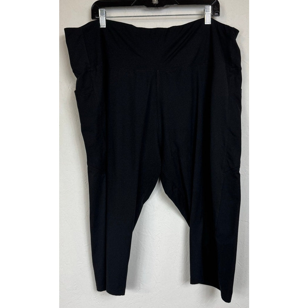 Black Active Capri Leggings Women's 4XL