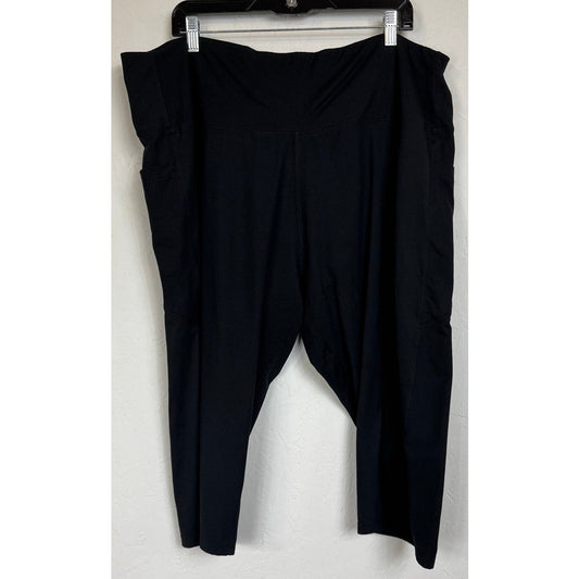 Black Active Capri Leggings Women's 4XL